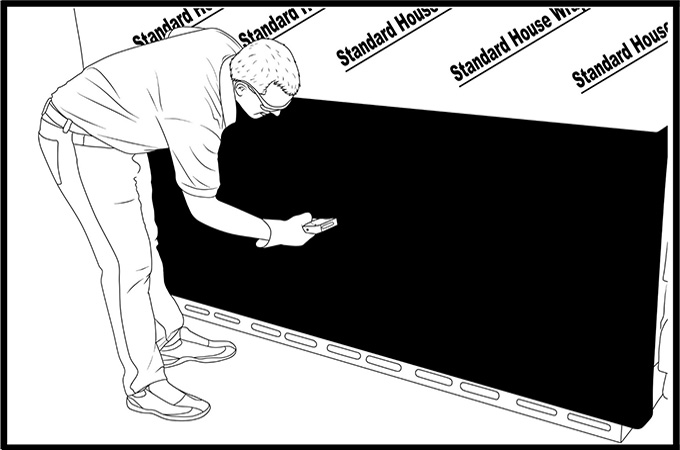 Installation Step 2: Add an additional layer of weather-resistant barrier (WRB) such as 15 lb felt over the house wrap.