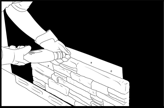 Installation Step 4: Continue to stagger flats on top of each other, working your way up.